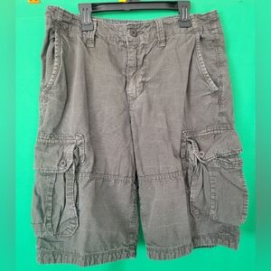 Mens Cargo Shorts Gray American Eagle Sport Size 30 Longboard AE Cotton Logo